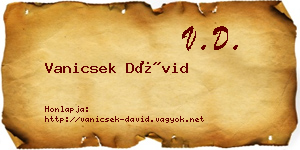 Vanicsek Dávid névjegykártya