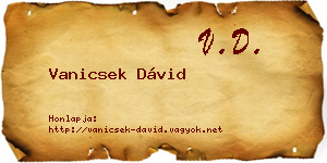 Vanicsek Dávid névjegykártya